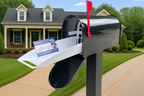 Standard Large Mailbox - Black - With MyMailCrate Sliding Mailbox Tray, Mailbox Insert, Extender