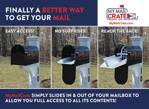 Sliding Mailbox Tray, Mailbox Insert, Extender.  Large size - your mailbox should be at least 7.5 inches wide.