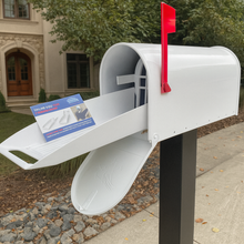 Standard Large Mailbox - White - With MyMailCrate Sliding Mailbox Tray, Mailbox Insert, Extender