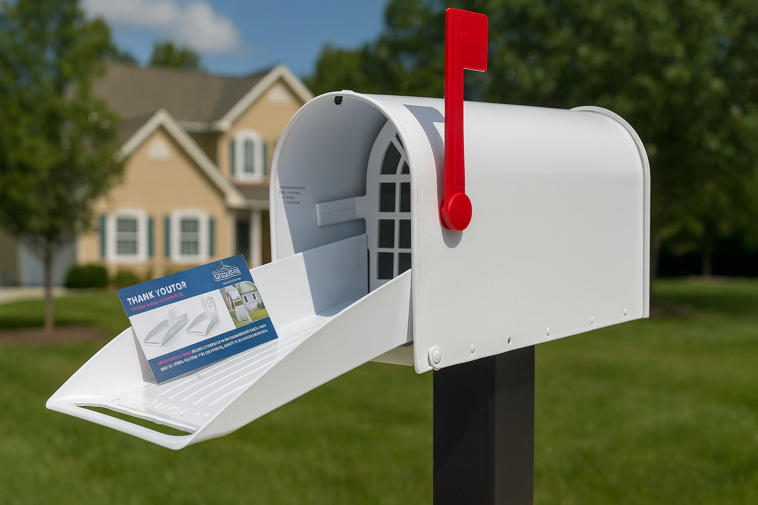 Deluxe Large Mailbox - White Textured - With MyMailCrate Sliding Mailbox Tray, Mailbox Insert, Extender