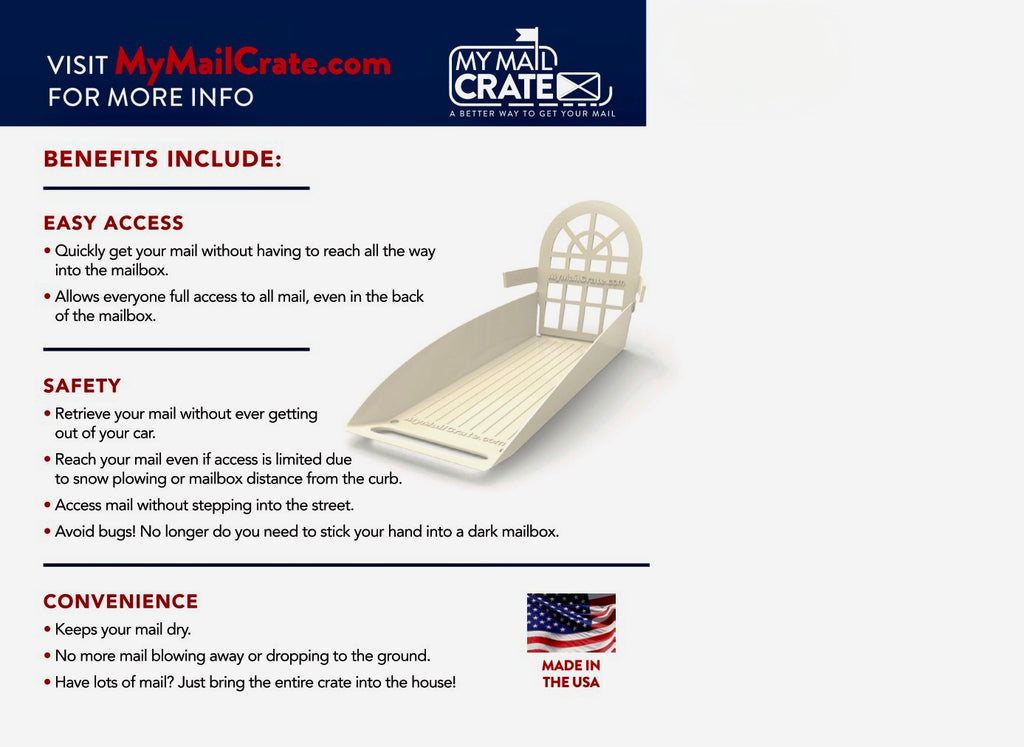 Large Sliding Mailbox Tray, Mailbox Insert, Extender.  Fits mailboxes that are at least 7.5 inches wide.