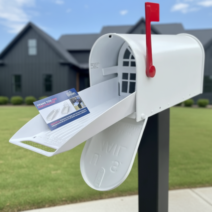 Deluxe Large Mailbox - White Textured - With MyMailCrate Sliding Mailbox Tray, Mailbox Insert, Extender