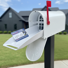 Deluxe Large Mailbox - White Textured - With MyMailCrate Sliding Mailbox Tray, Mailbox Insert, Extender