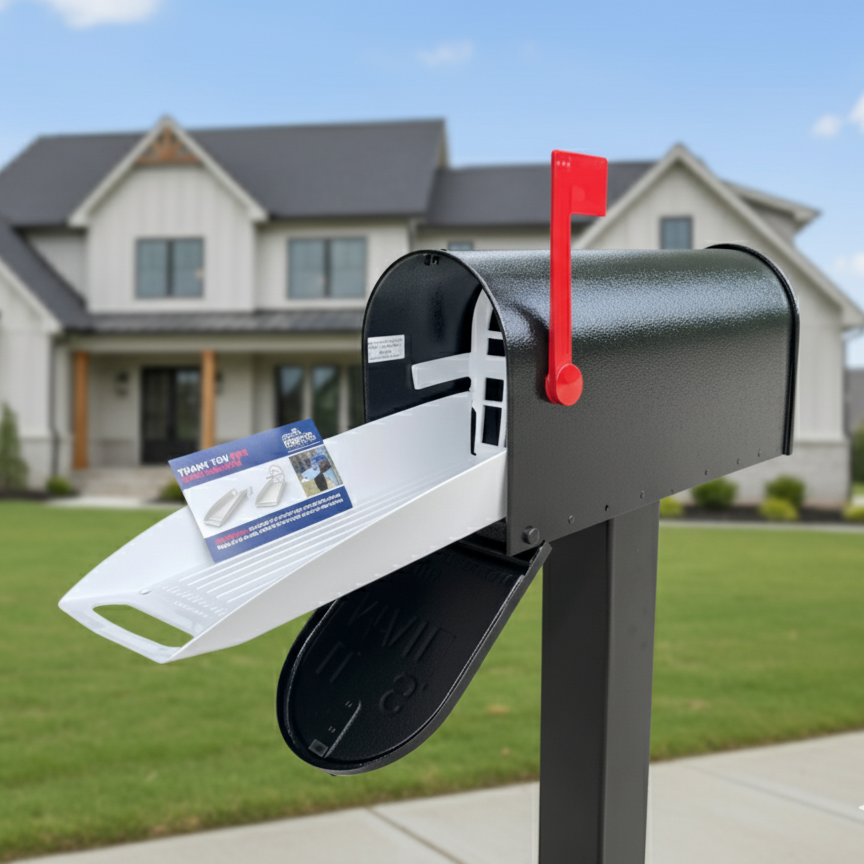 Deluxe Large Mailbox - Black Textured - With MyMailCrate Sliding Mailbox Tray, Mailbox Insert, Extender