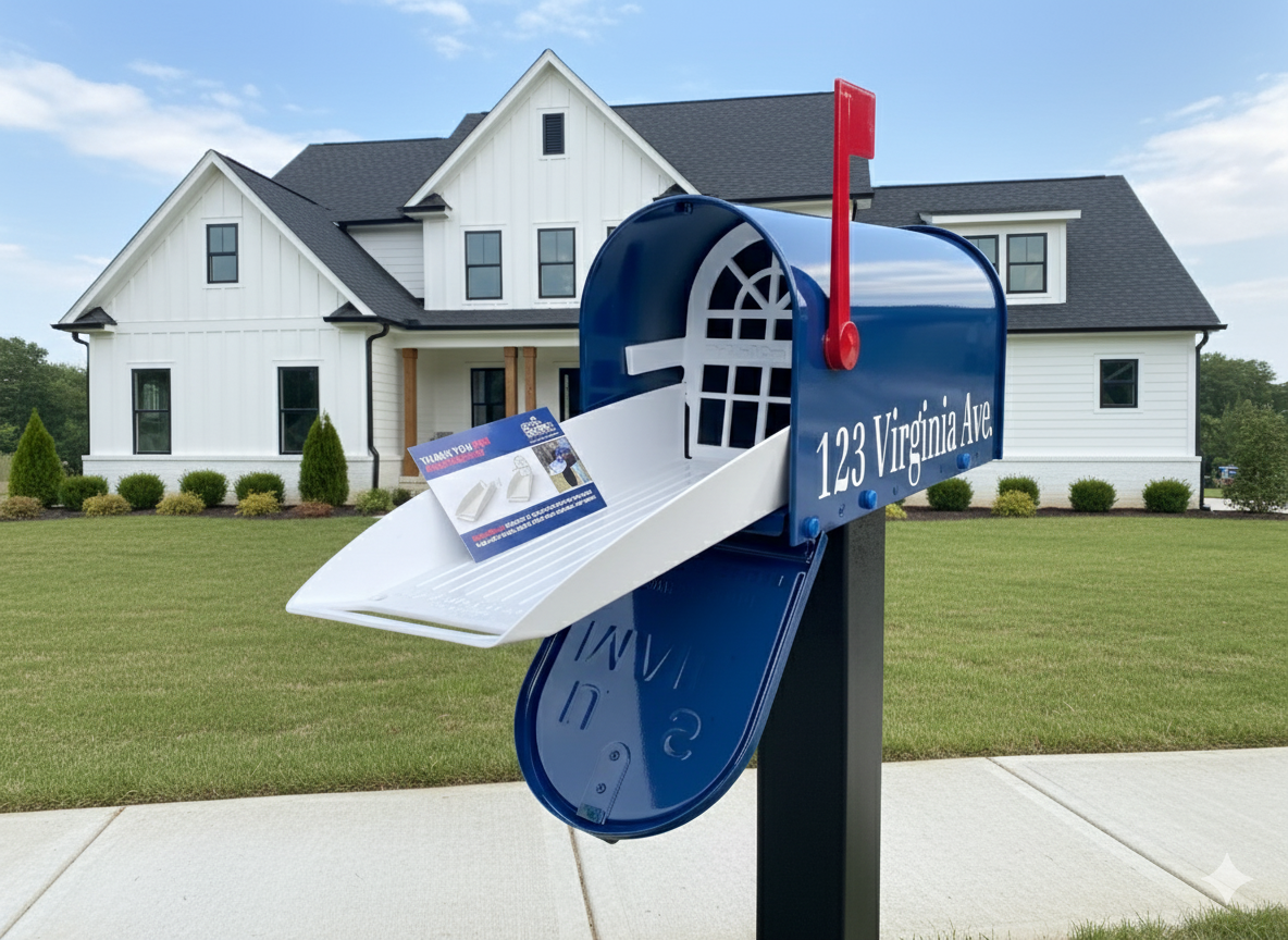 Deluxe Large Mailbox - Blue - With MyMailCrate Sliding Mailbox Tray, Mailbox Insert, Extender