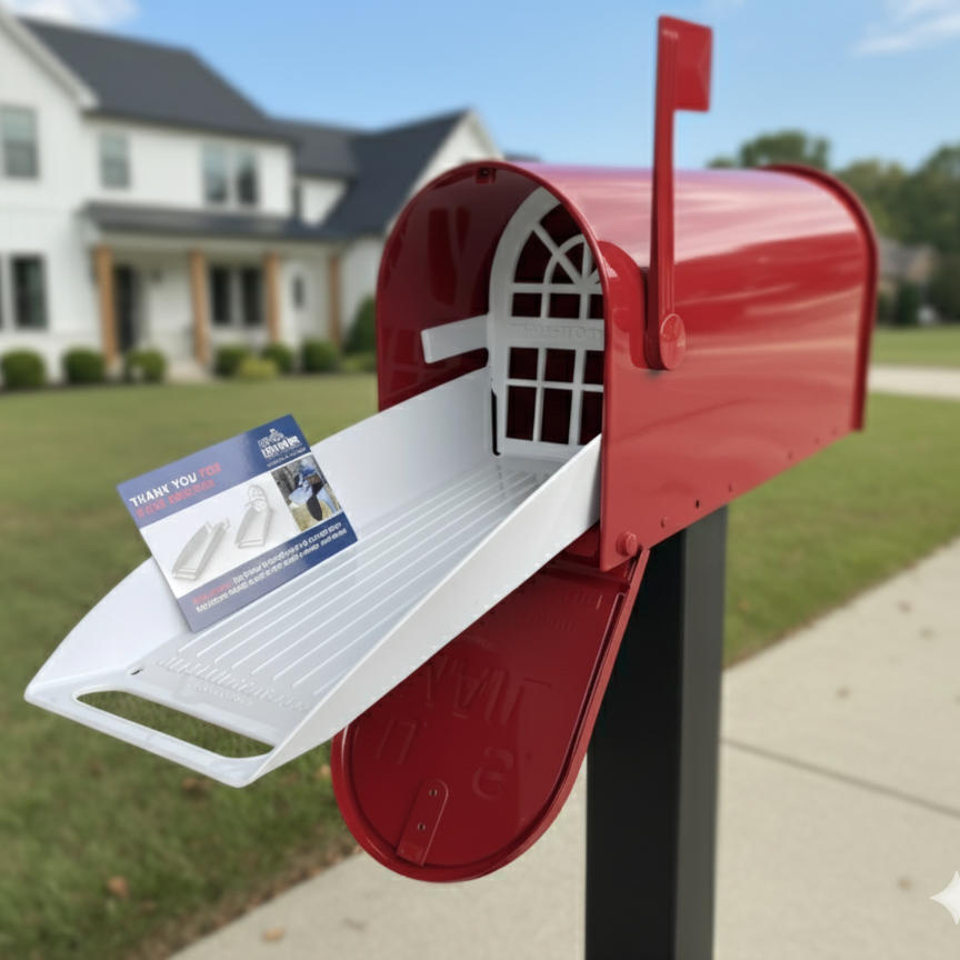 Deluxe Large Mailbox - Red - With MyMailCrate Sliding Mailbox Tray, Mailbox Insert, Extender