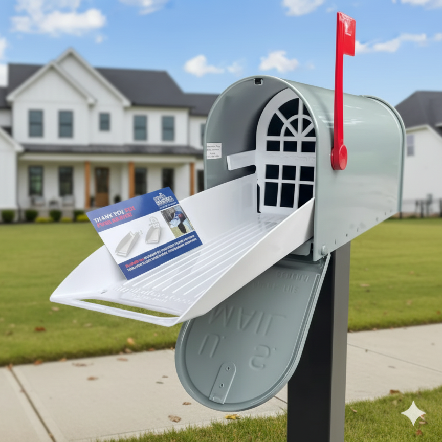 Deluxe Large Mailbox - Gray - With MyMailCrate Sliding Mailbox Tray, Mailbox Insert, Extender