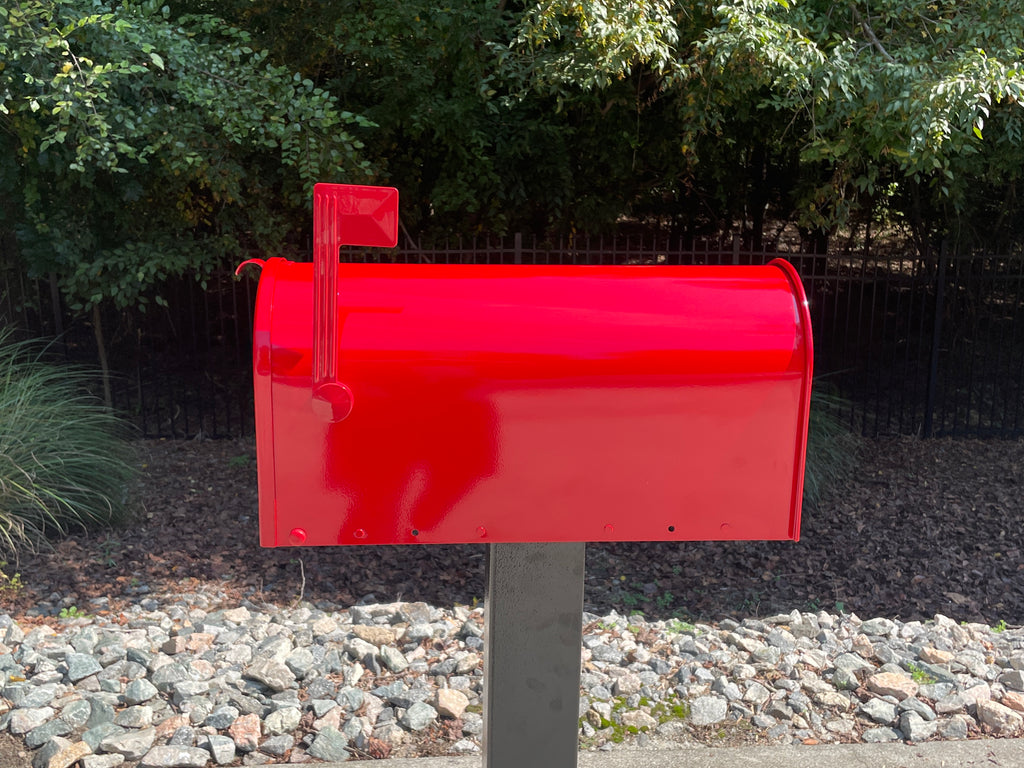 Deluxe Large Mailbox - Red - With MyMailCrate Sliding Mailbox Tray, Mailbox Insert, Extender