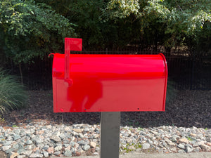Deluxe Large Mailbox - Red - With MyMailCrate Sliding Mailbox Tray, Mailbox Insert, Extender