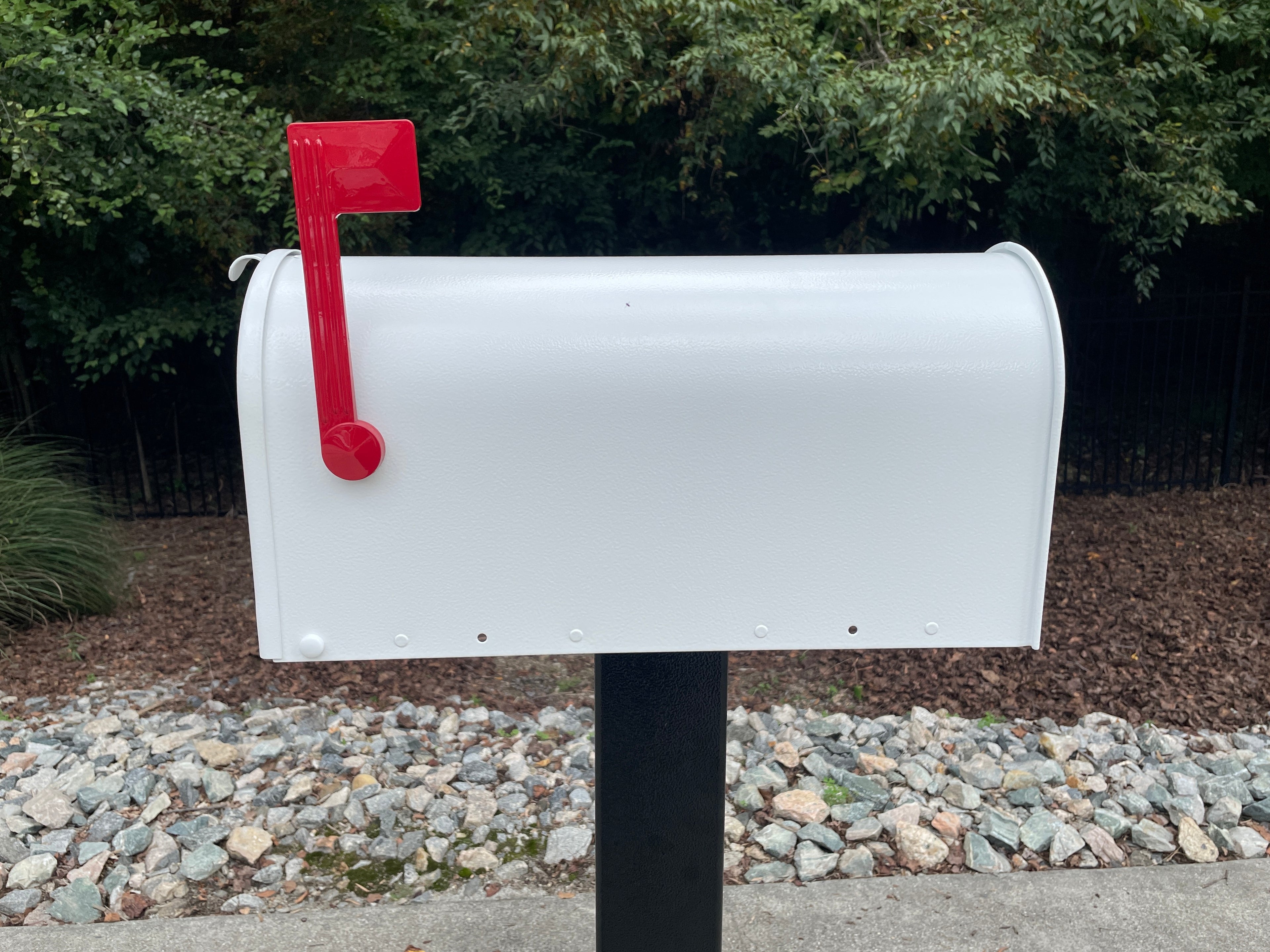 Deluxe Large Mailbox - White Textured - With MyMailCrate Sliding Mailbox Tray, Mailbox Insert, Extender