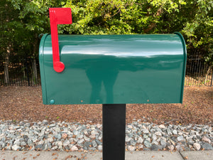 Deluxe Large Mailbox - Green - With MyMailCrate Sliding Mailbox Tray, Mailbox Insert, Extender