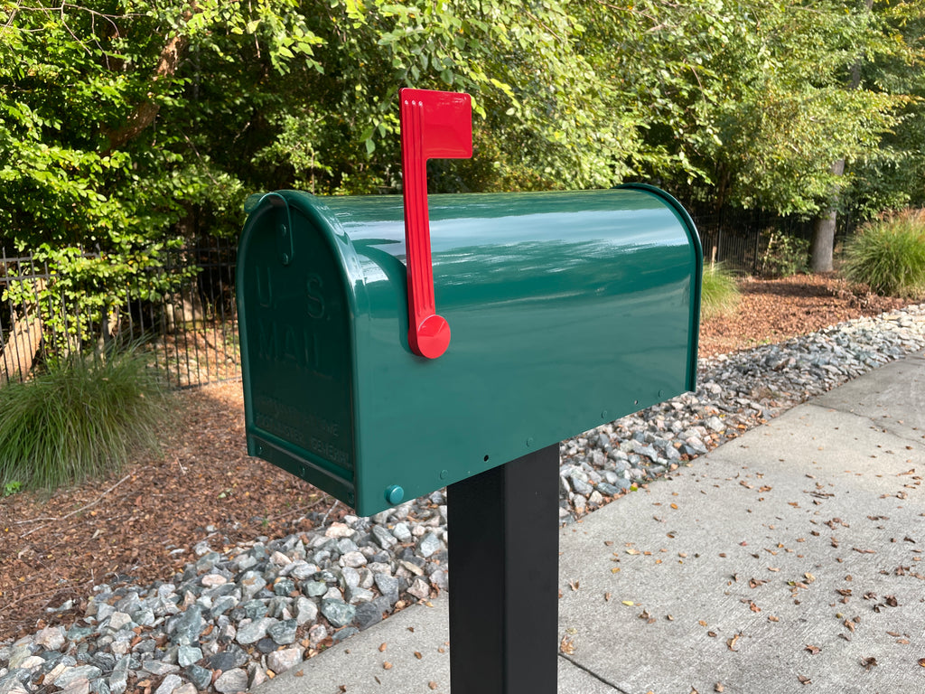 Deluxe Large Mailbox - Green - With MyMailCrate Sliding Mailbox Tray, Mailbox Insert, Extender