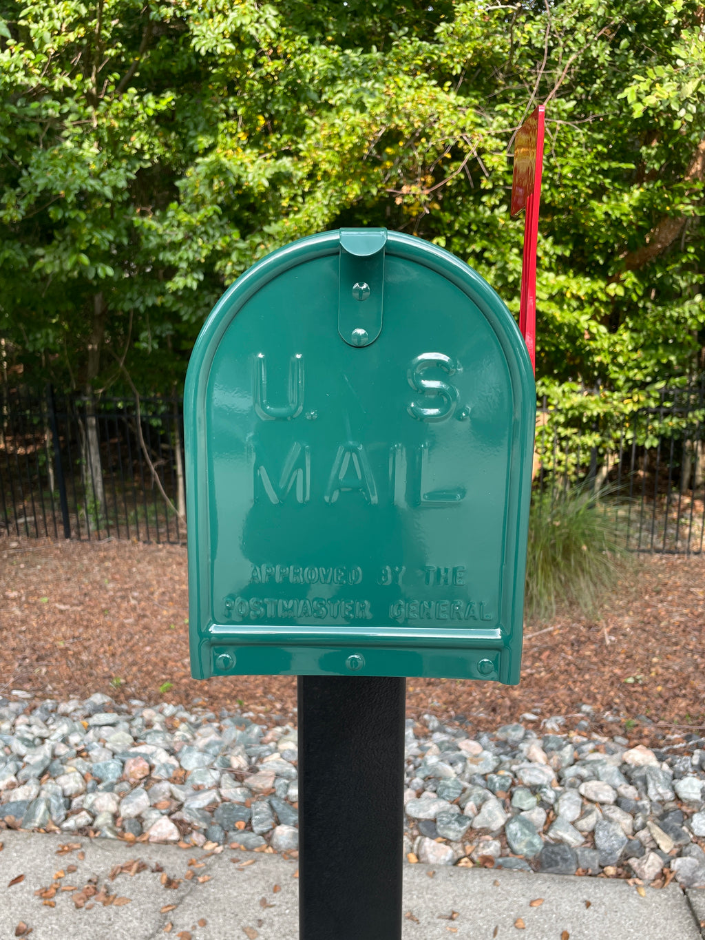 Deluxe Large Mailbox - Green - With MyMailCrate Sliding Mailbox Tray, Mailbox Insert, Extender