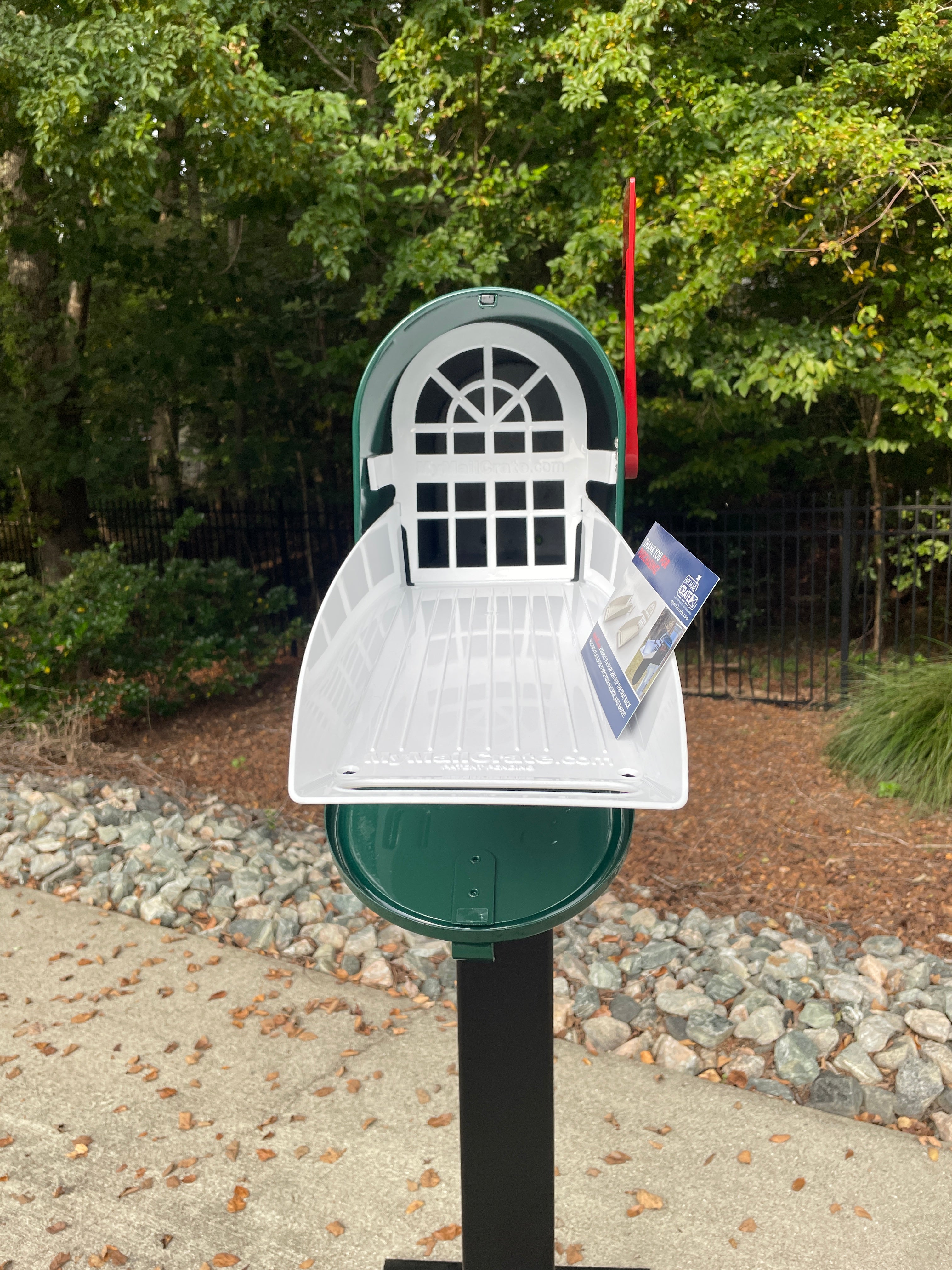 Deluxe Large Mailbox - Green - With MyMailCrate Sliding Mailbox Tray, Mailbox Insert, Extender