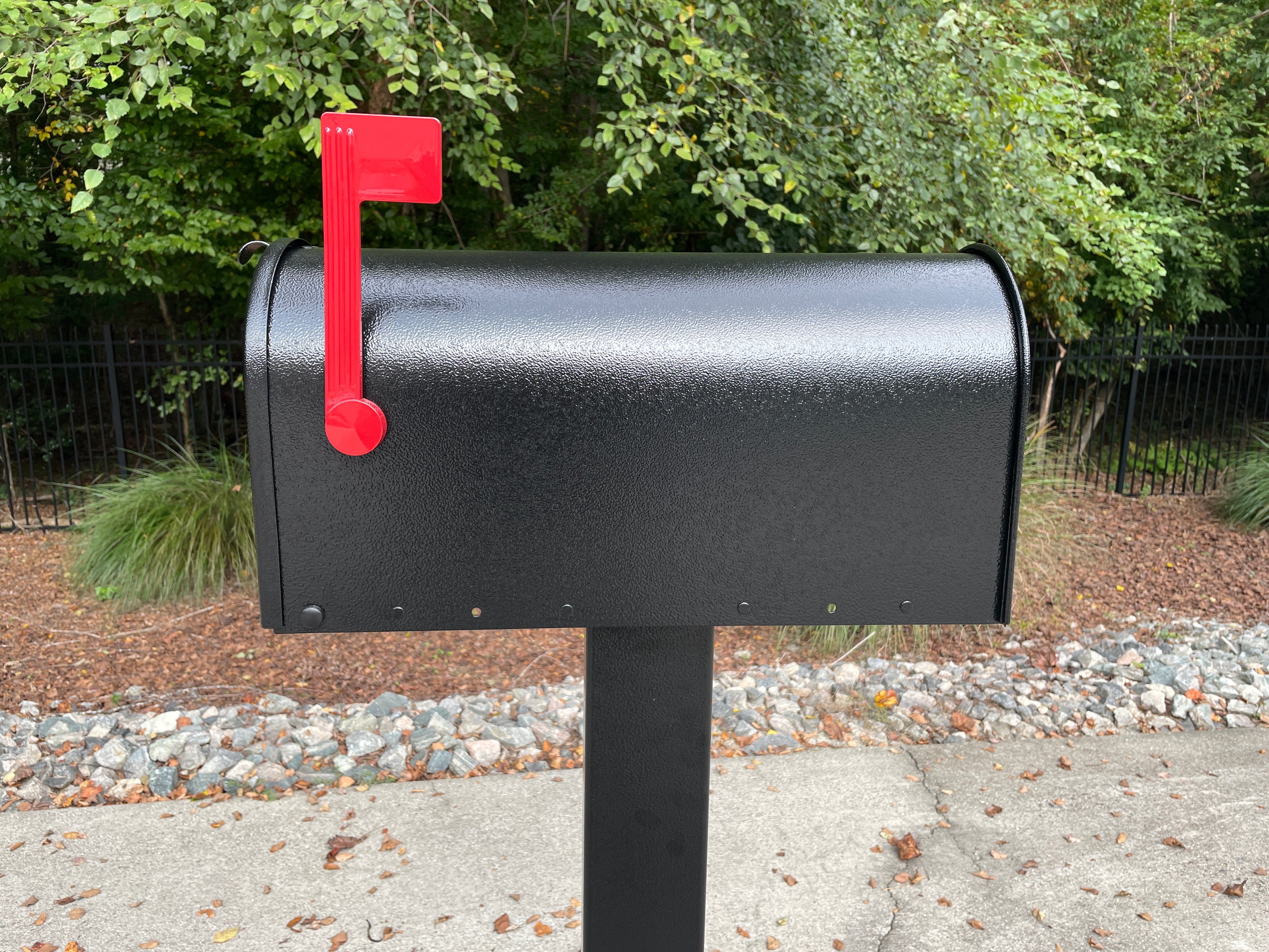 Deluxe Large Mailbox - Black Textured - With MyMailCrate Sliding Mailbox Tray, Mailbox Insert, Extender