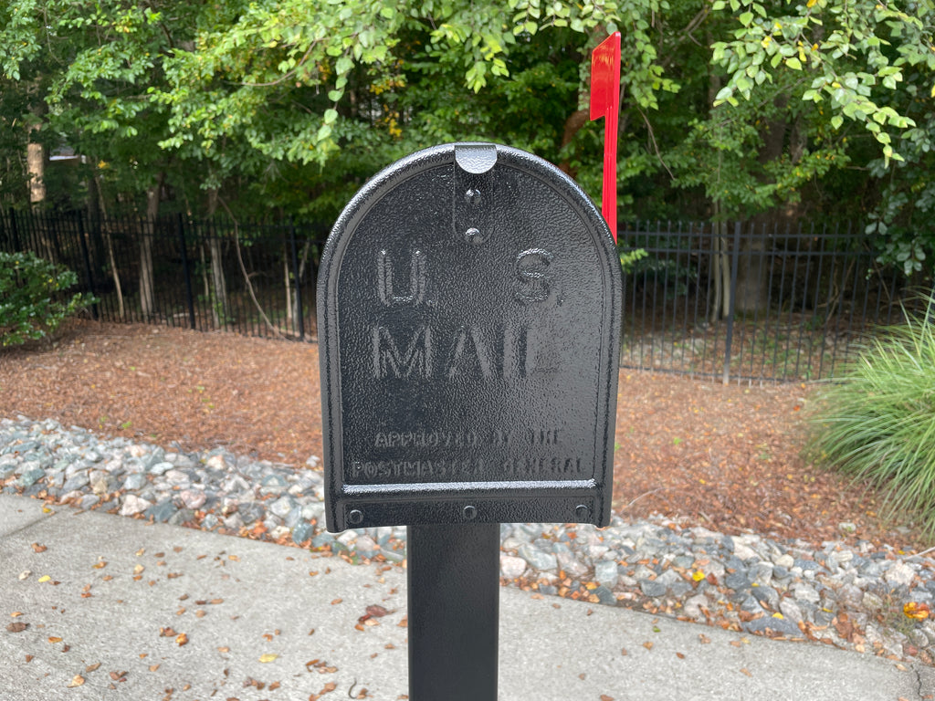Deluxe Large Mailbox - Black Textured - With MyMailCrate Sliding Mailbox Tray, Mailbox Insert, Extender