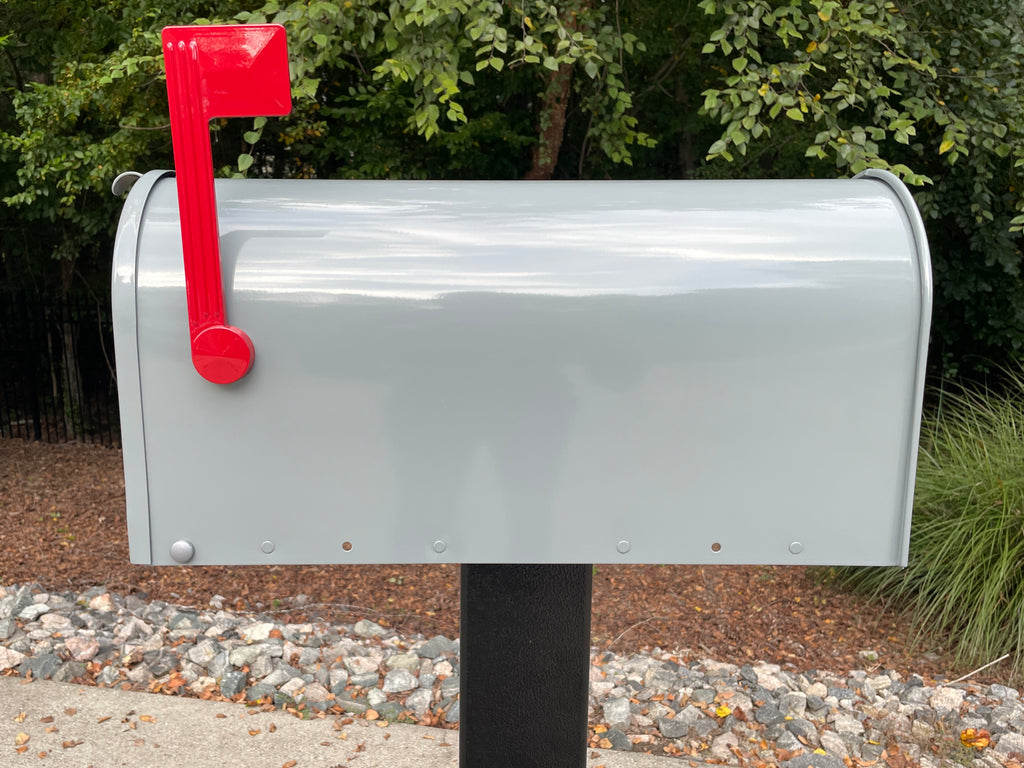 Deluxe Large Mailbox - Gray - With MyMailCrate Sliding Mailbox Tray, Mailbox Insert, Extender
