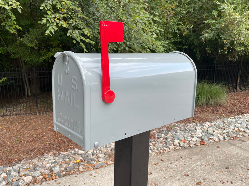 Deluxe Large Mailbox - Gray - With MyMailCrate Sliding Mailbox Tray, Mailbox Insert, Extender