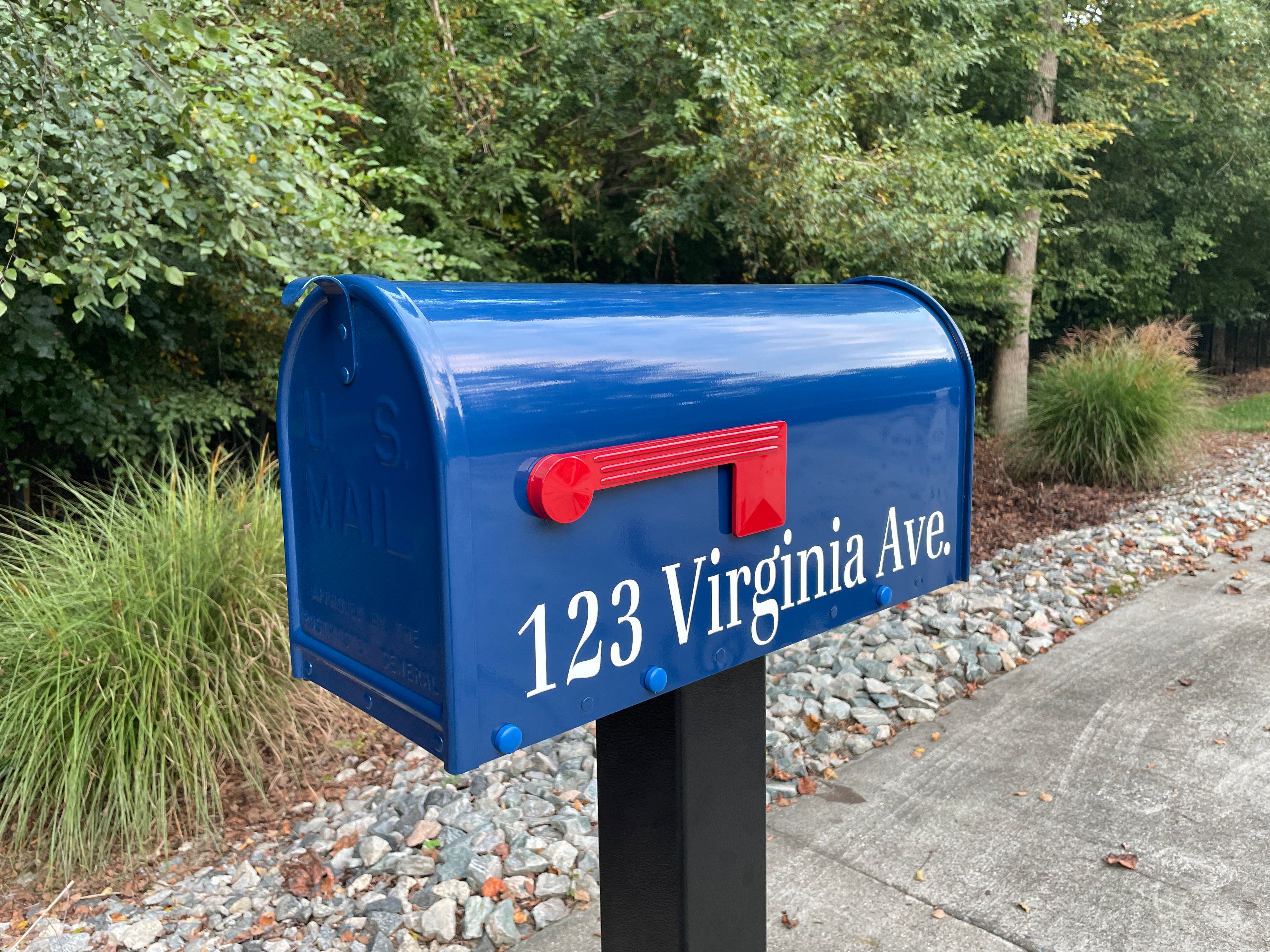 Deluxe Large Mailbox - Blue - With MyMailCrate Sliding Mailbox Tray, Mailbox Insert, Extender