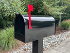 Standard Large Mailbox - Black - With MyMailCrate Sliding Mailbox Tray, Mailbox Insert, Extender