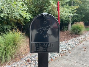 Standard Large Mailbox - Black - With MyMailCrate Sliding Mailbox Tray, Mailbox Insert, Extender