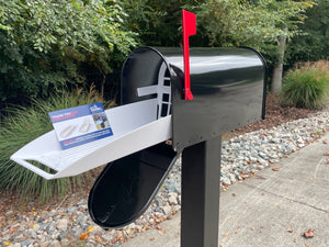 Standard Large Mailbox - Black - With MyMailCrate Sliding Mailbox Tray, Mailbox Insert, Extender