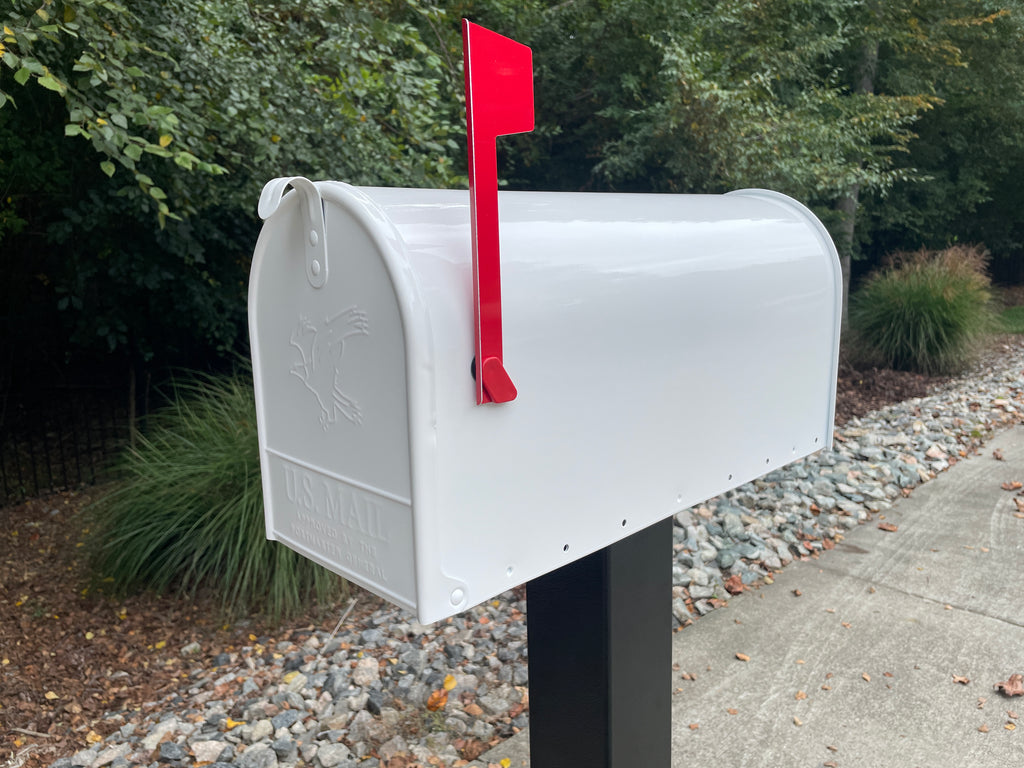 Standard Large Mailbox - White - With MyMailCrate Sliding Mailbox Tray, Mailbox Insert, Extender