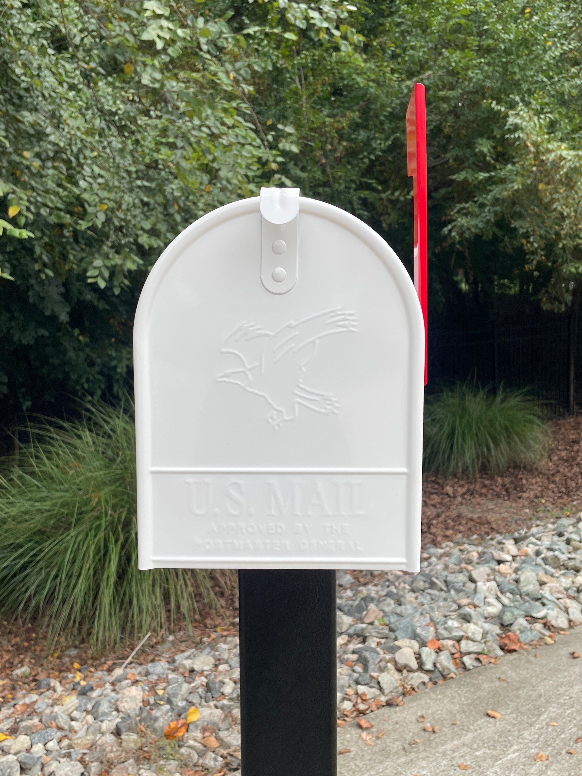 Standard Large Mailbox - White - With MyMailCrate Sliding Mailbox Tray, Mailbox Insert, Extender