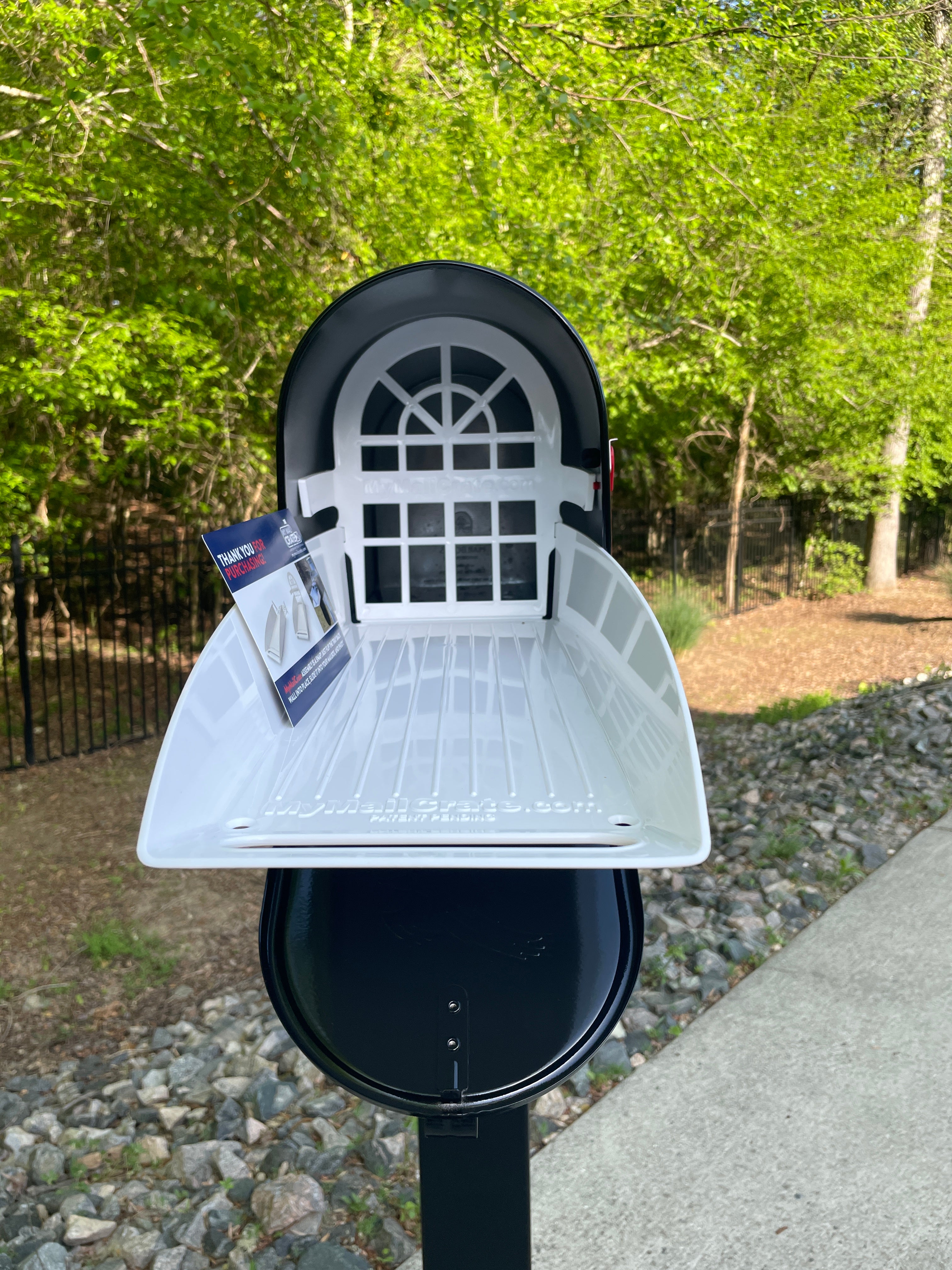 Large Custom Mailbox - Palm Trees - With MyMailCrate Sliding Mailbox Tray, Mailbox Insert, Extender