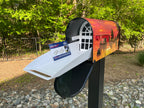 Large Custom Mailbox - Palm Trees - With MyMailCrate Sliding Mailbox Tray, Mailbox Insert, Extender