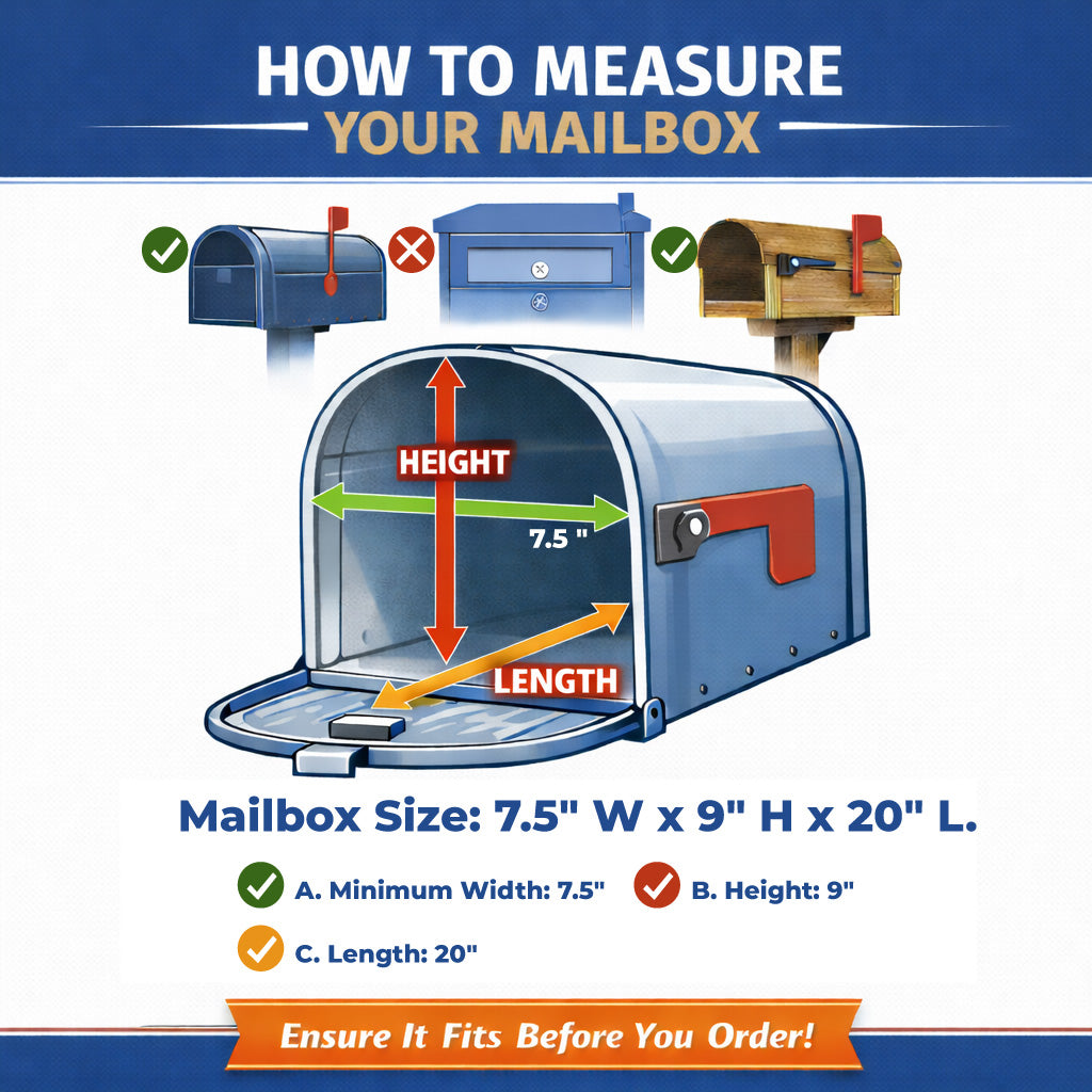 Large Sliding Mailbox Tray, Mailbox Insert, Extender.  Fits mailboxes that are at least 7.5 inches wide.