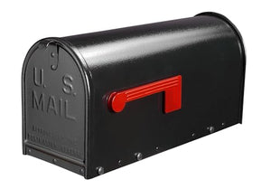 Janzer Mailbox - Black Textured - Large with MyMailCrate Sliding Mailbox Tray, Mailbox Insert, Extender